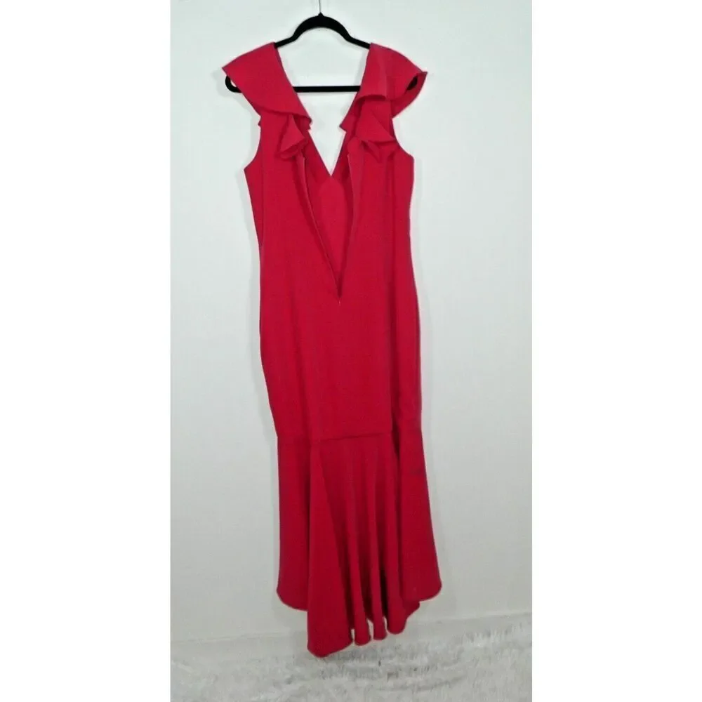 Sachin & Babi Dress Gown Size 10‎ Pink Ruffled Mason Mermaid Hem Prom Coquette